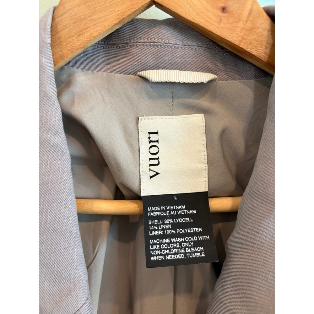 Vuori Trestles Twill Blazer Linen Blend Pebble Gray Quiet Luxury L - Picture 3 of 9